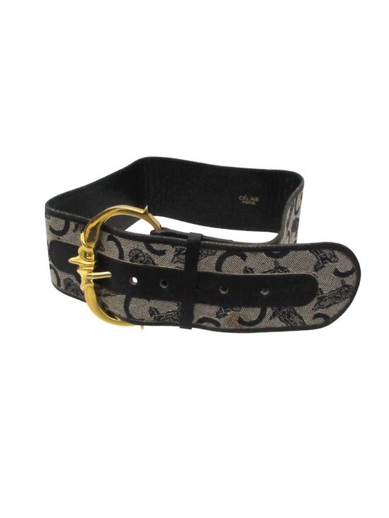 Celine Belt C Macadam Denim Sash Wide Navy main image 7
